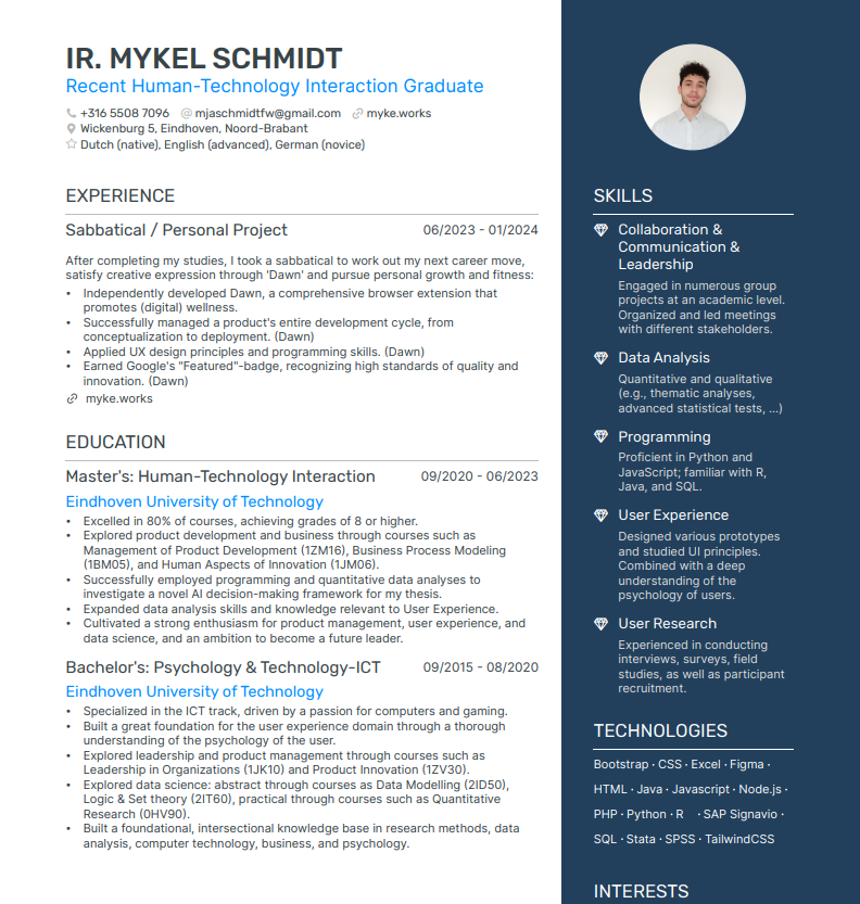 CV Screenshot