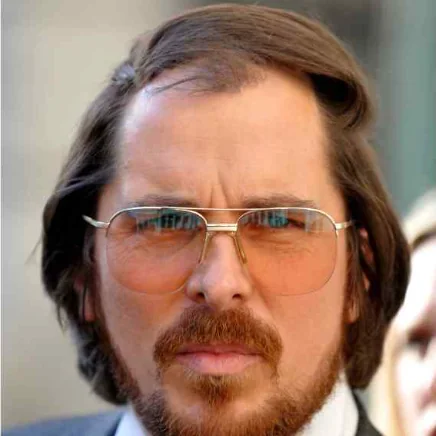 Second photo: a man with long hair, a beard and tinted glasses
